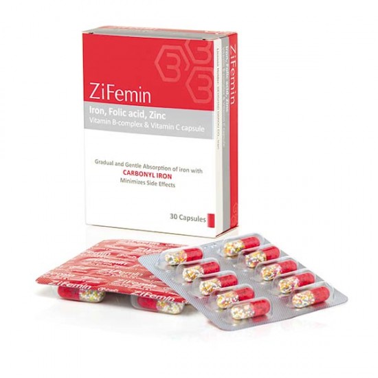 کپسول زیفمین بهشاد دارو | 30 عدد | ترکیبی کامل برای پیشگیری و درمان کم خونی 