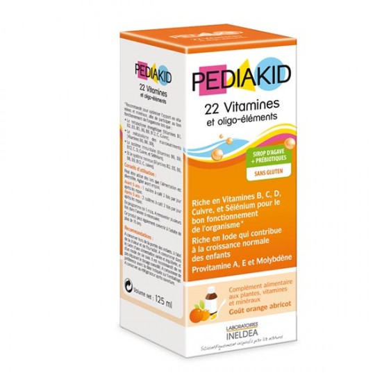 شربت مولتی ویتامین 22 ویتامین پدیاکید اینلدا | مولتی ویتامین کامل برای کودکان
