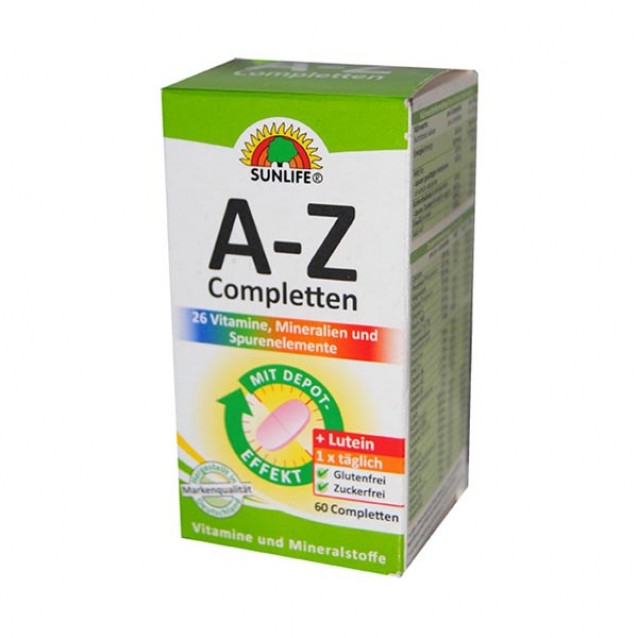 قرص مولتی ویتامین A-Z با لوتئین سان لایف 60 عددی