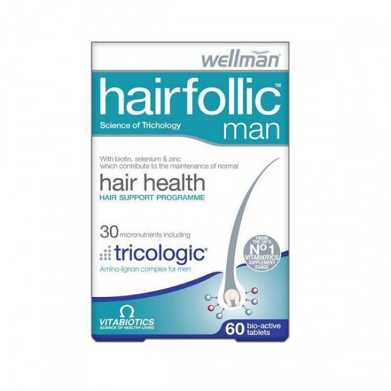 قرص هیرفولیک آقایان ویتابیوتیکس | 60 عدد | حفظ سلامت و جلوگیری از ریزش مو