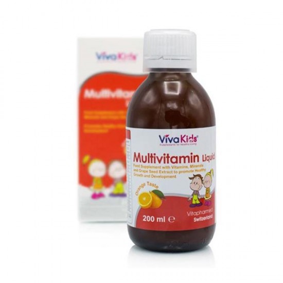 شربت مولتی ویتامین ویوا کیدز | 200 میل | تامین ویتامین ها و مواد معدنی مورد نیاز کودکان