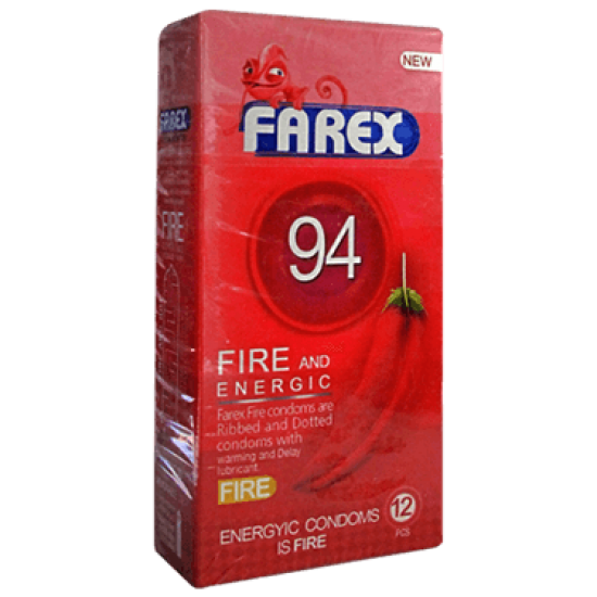 کاندوم 94 فارکس | 12 عدد | حاوی ژل گرم کننده و تاخیری و خار برجسته