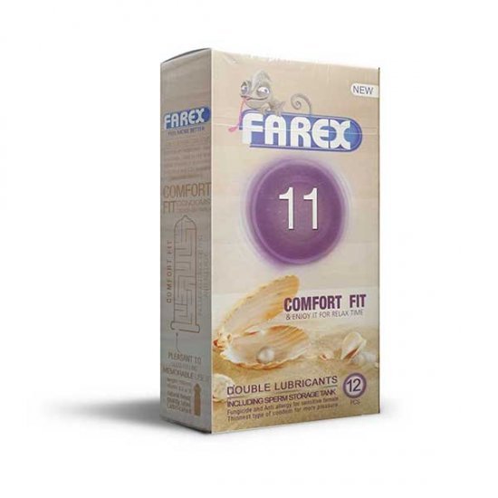 کاندوم 11 فارکس | 12 عدد | حاوی ماده ضد قارچ و حساسیت ،فوق العاده نازک 