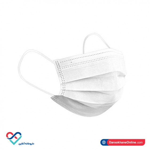 فیس ماسک سه لایه پزشکی مدیکال سفید رنگ بسته 50 عددی