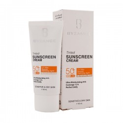 کرم ضد آفتاب رنگی spf 50 پوست حساس و خشک بیزانس 40 میل