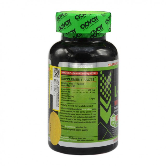 قرص ال کارنیتین 500 میلی گرم ادوای 60 عدد