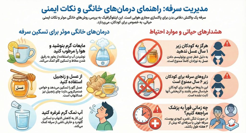 درمان سریع سرفه؛ روشهای فوری و خانگی برای قطع سرفه و آرام کردن گلو بهترین روش های درمان سریع سرفه