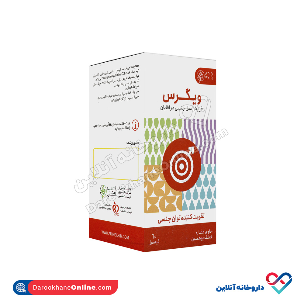تصویر کپسول ویگرس ادیب اکسیر 60 عددی