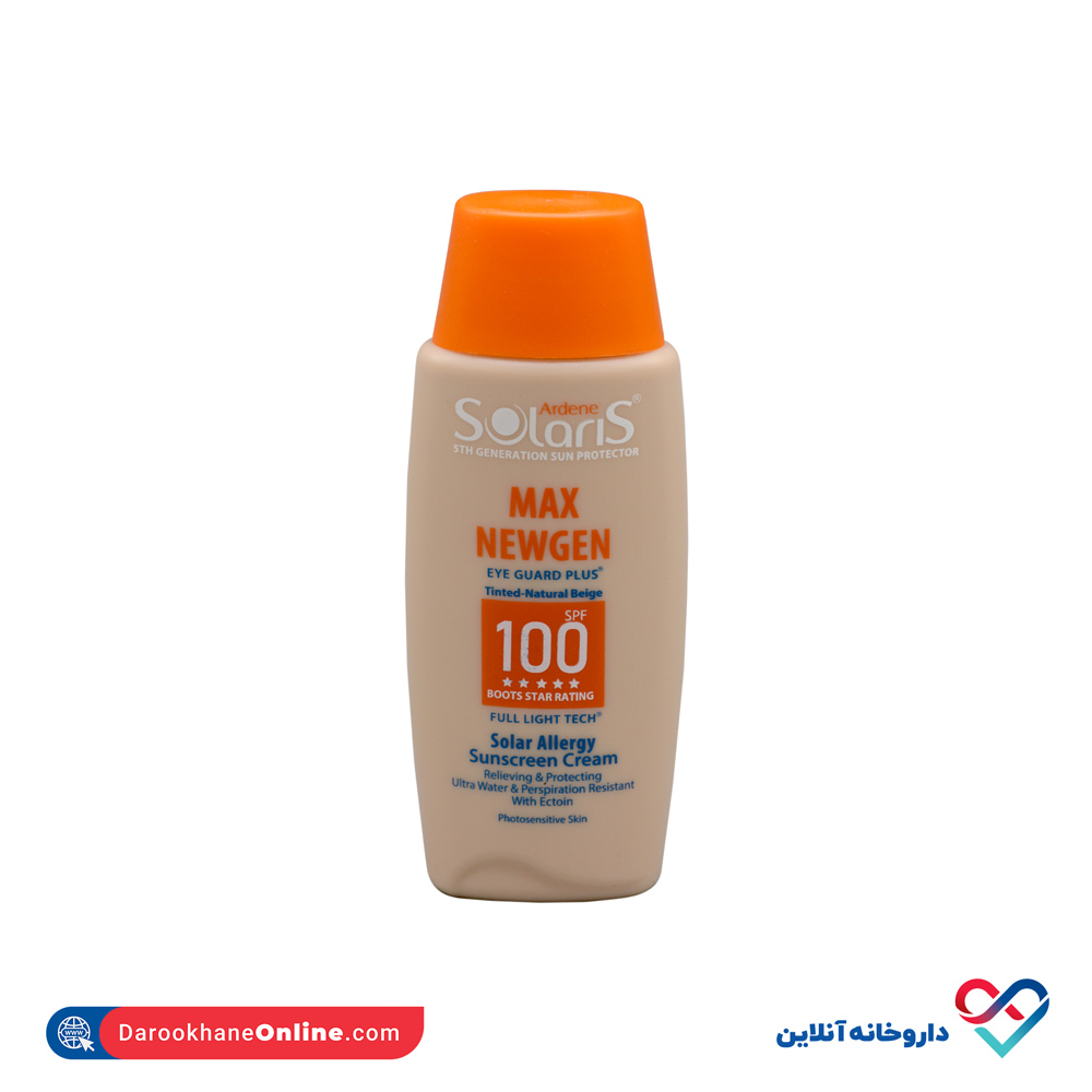 تصویر کرم ضد آفتاب رنگی spf 100 سولاریس آردن ۱۰۰میل 