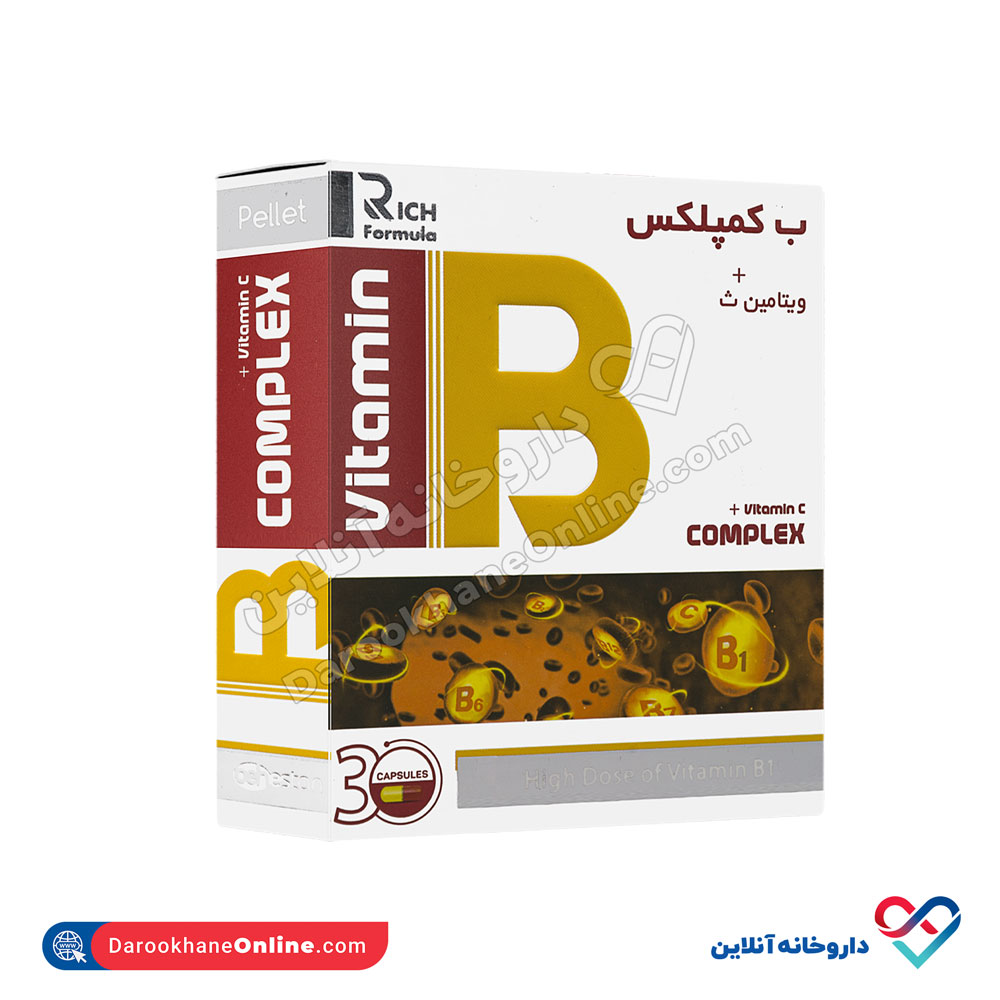 تصویر کپسول ب کمپلکس و ویتامین سی بهستان 30 عددی