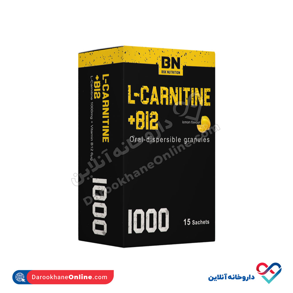 تصویر ساشه ال کارنیتین پلاس ب12 بی اس کی نوتریشن 15عدد