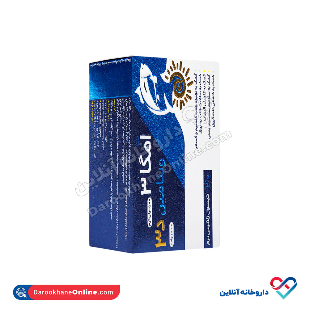 تصویر سافت ژل امگا3 500 + ویتامین د 3 1000 دانا 30 عددی