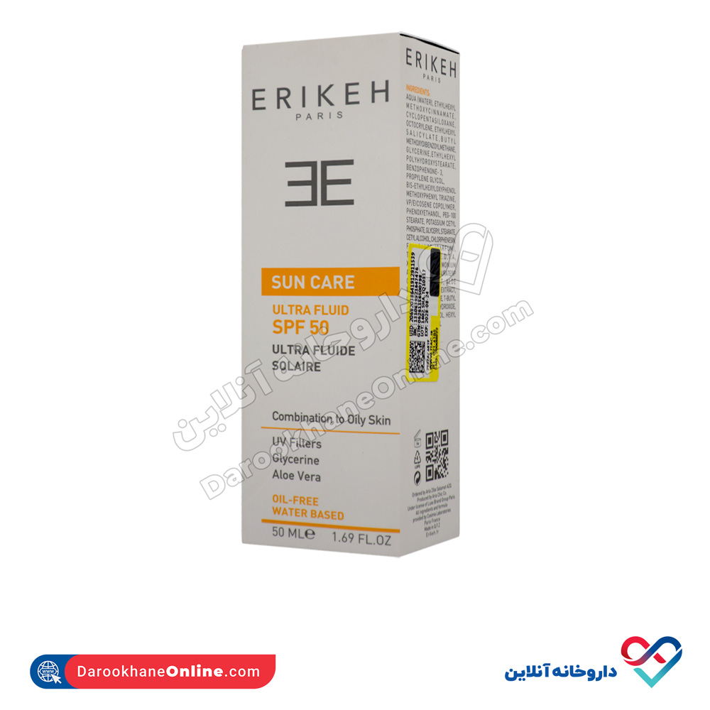 تصویر فلوئید ضد آفتاب و ضد جوش SPF50 اریکه 50 میل