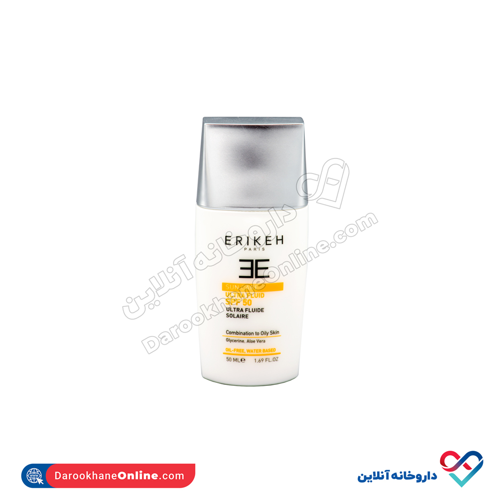 تصویر ضد آفتاب فاقد چربی بی رنگSPF50 اریکه 5 میل