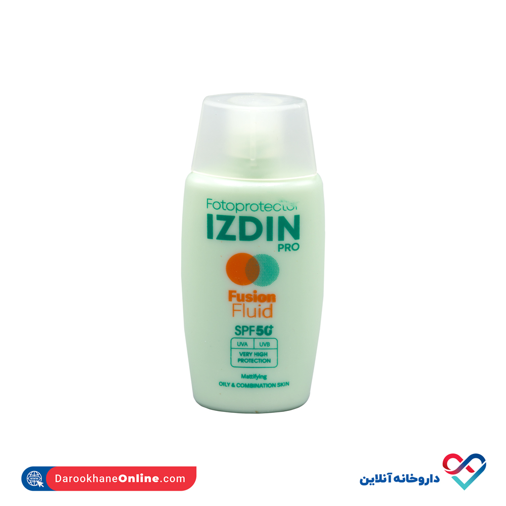 تصویر ضدآفتاب فیوژن فلوئید +spf 50 ایزدین 50 میل 