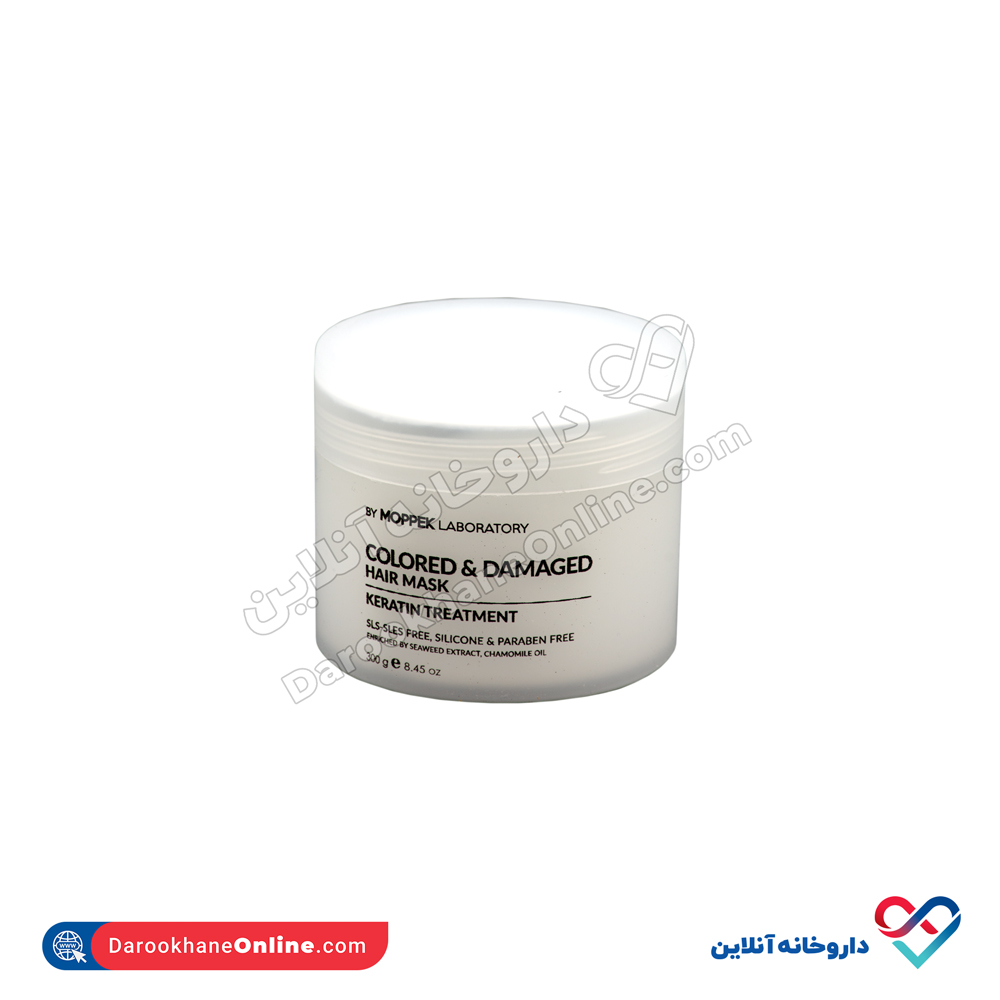 تصویر ماسک مو کراتینه موهای رنگ شده و دمیج موپک 300 میل