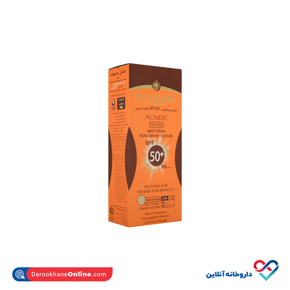 تصویر کرم ضد آفتاب فاقد چربی آکنس spf50 سان سیف
