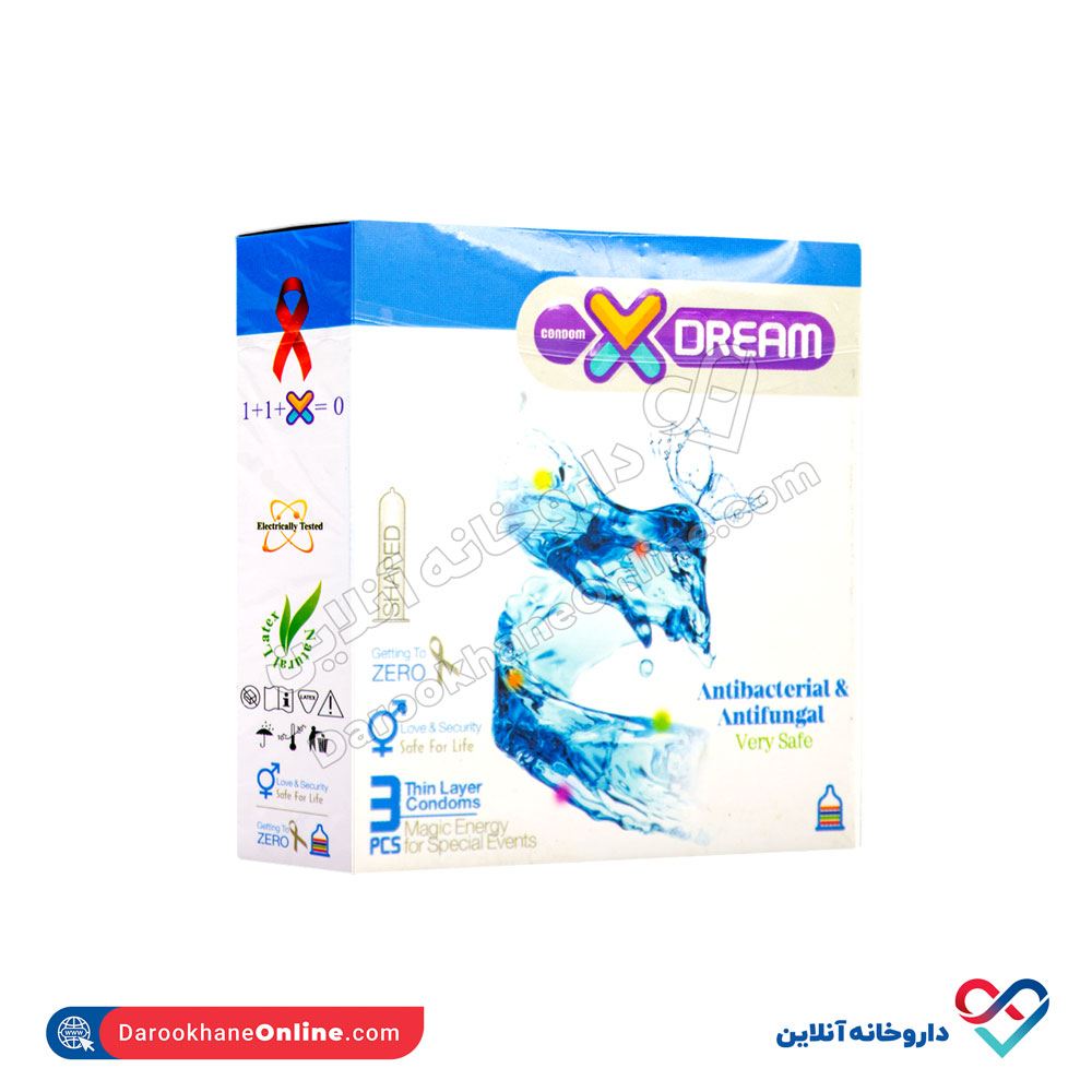 تصویر کاندوم ضد قارچ و باکتری ایکس دریم ۳ عددی