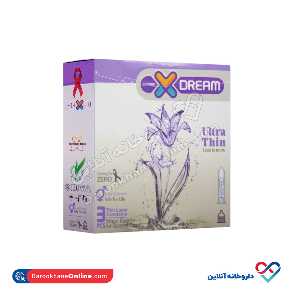 تصویر کاندوم 3 عددی ultra thin ایکس دریم