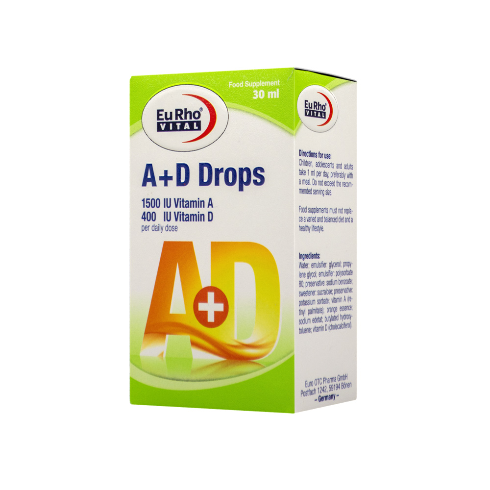 1-eurho-vital-a-d-drops قطره آ د یوروویتال 30 میلی - Image 1