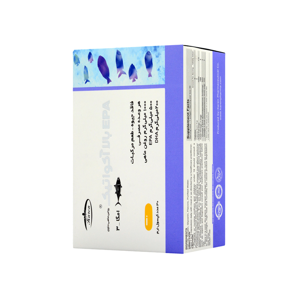 karen-fish-oil-high-epa-quatic30-softgels-1 سافت ژل حاوی ای پی ای بالا آکواتیک کارن 30 عددی - Image 1