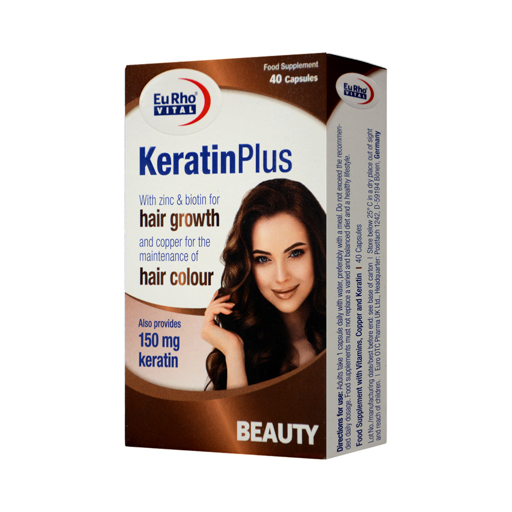 eurhovital-keratin-plus-40-capsules-1 کپسول ژلاتینی نرم کراتین پلاس یوروویتال 40 عددی - Image 1