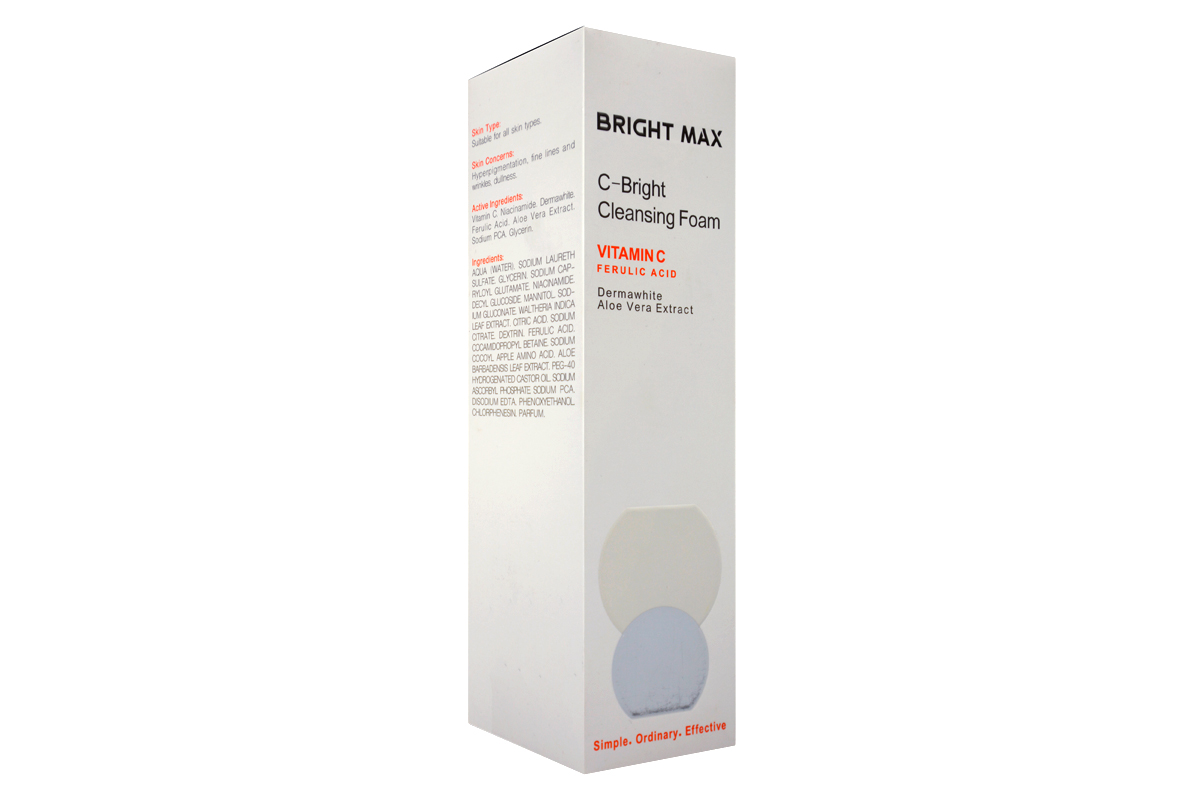 c-bright-cleansing-foam-bright-max-2 فوم پاک کننده صورت ویتامین سی برایت مکس 150 میل - Image 2