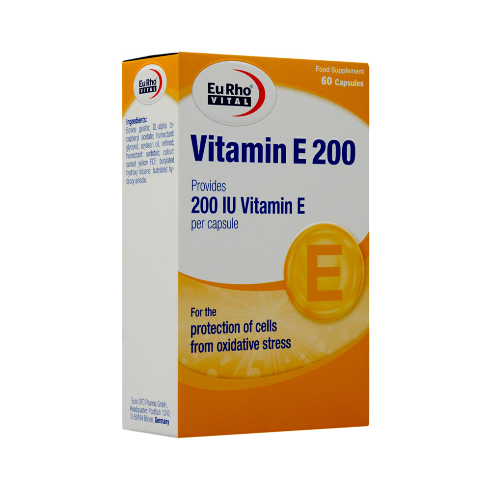 eurho-vital-vitamin-e-200-iu-60-capsul-2 کپسول ژلاتینی ویتامین ای 200 یوروویتال 60 عددی - Image 3