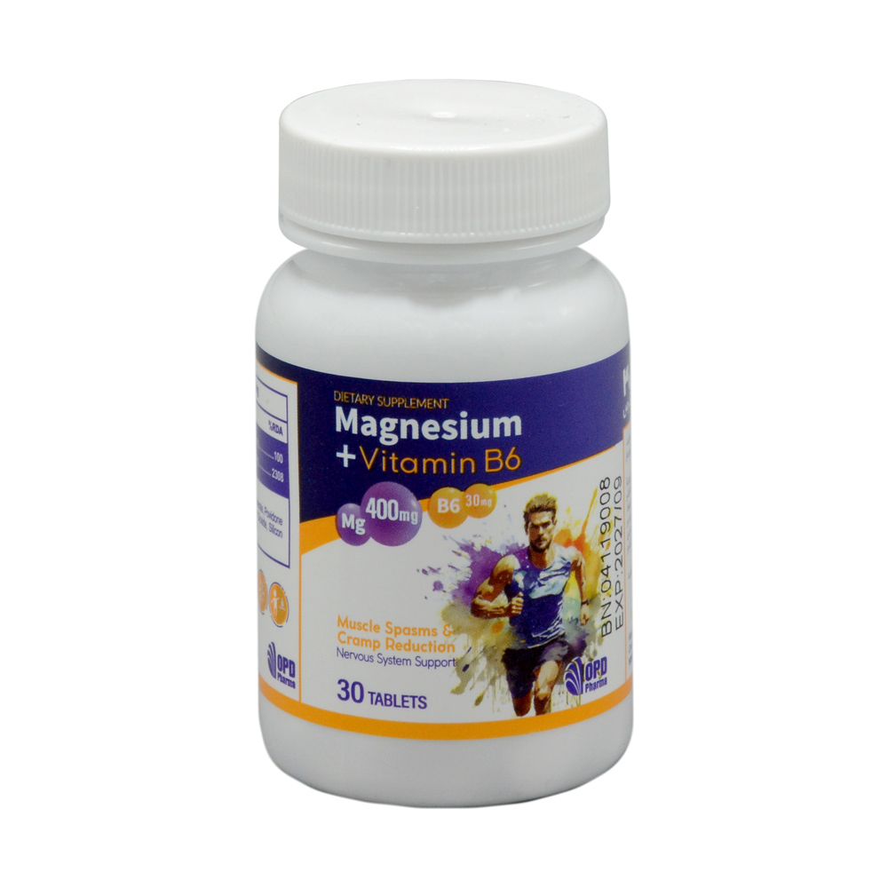 opd-pharma-magnesium-and-vitamin-b6-30-talts-4 قرص منیزیم و ویتامین ب 6 او پی دی فارما 30 عددی - Image 2