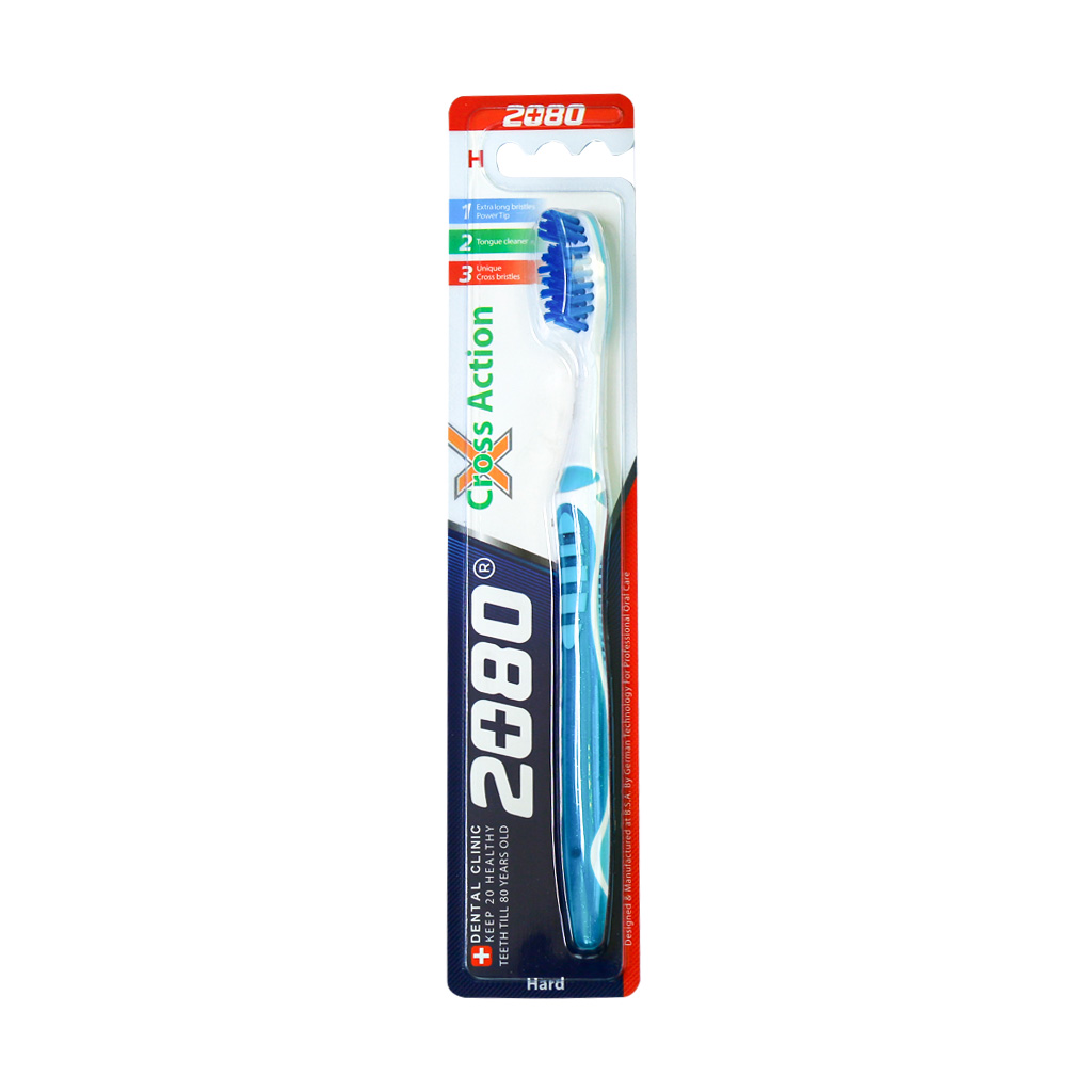 2080-hard-toothbrush-model-cross-action-blue-green.jpg مسواک کراس اکشن 2080 - Image 1
