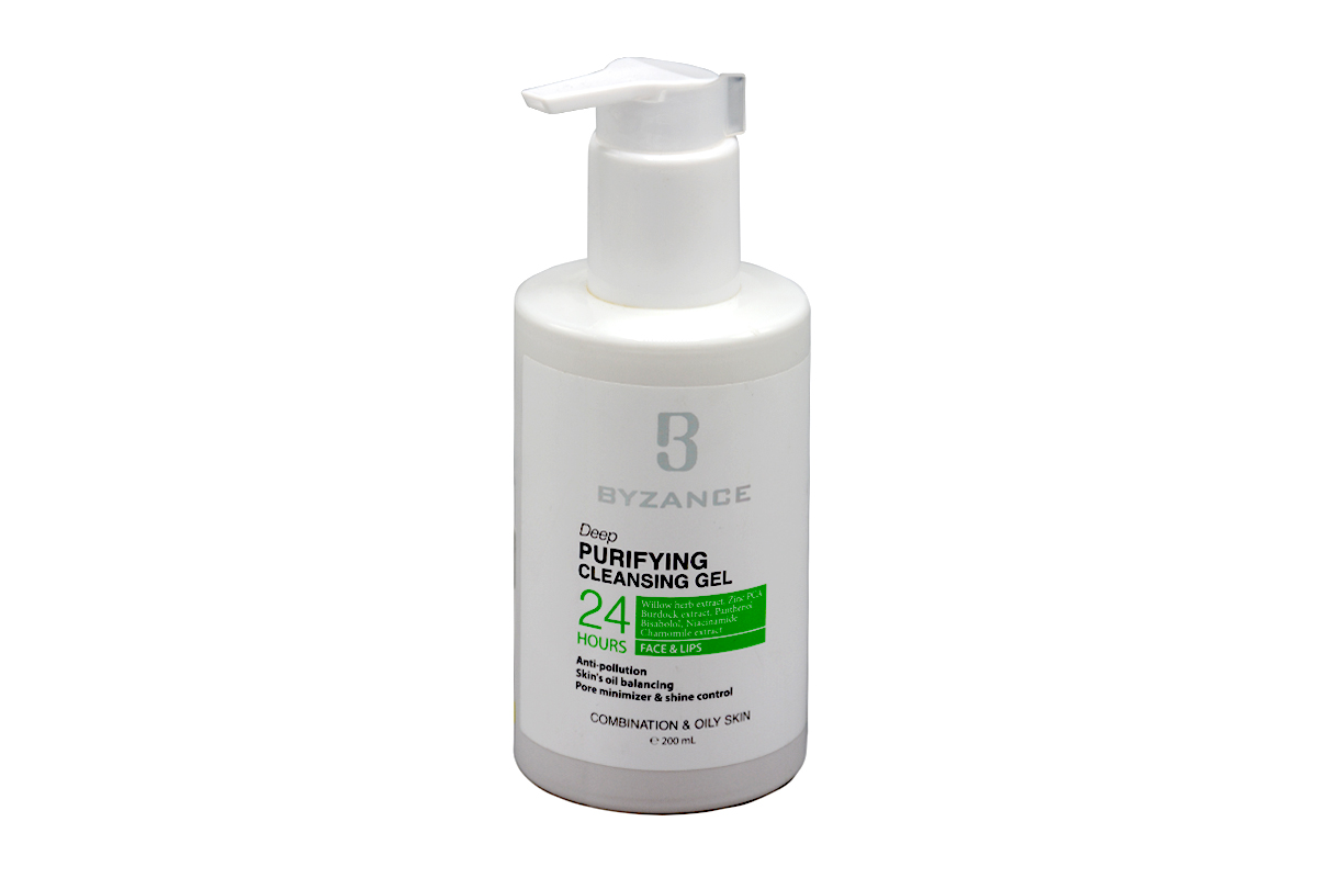 byzance-deep-purifying-cleansing-gel-for-combination-oily-skin-1.jpg ژل شستشوی صورت پوست چرب و مختلط بیزانس 200 میل - Image 1