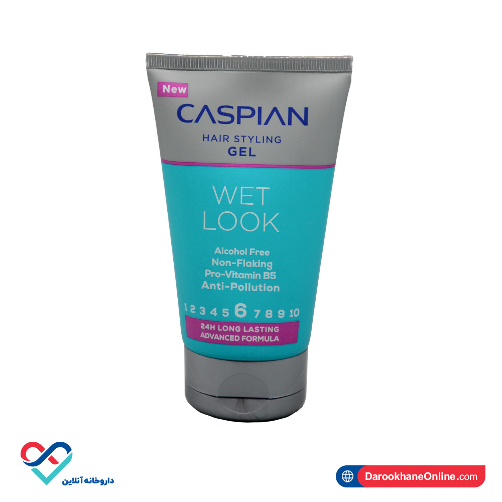 wet-look-hair-styling-gel-caspian-1.jpg ژل مو مرطوب کننده کاسپین ۱۵۰ میل - Image 1