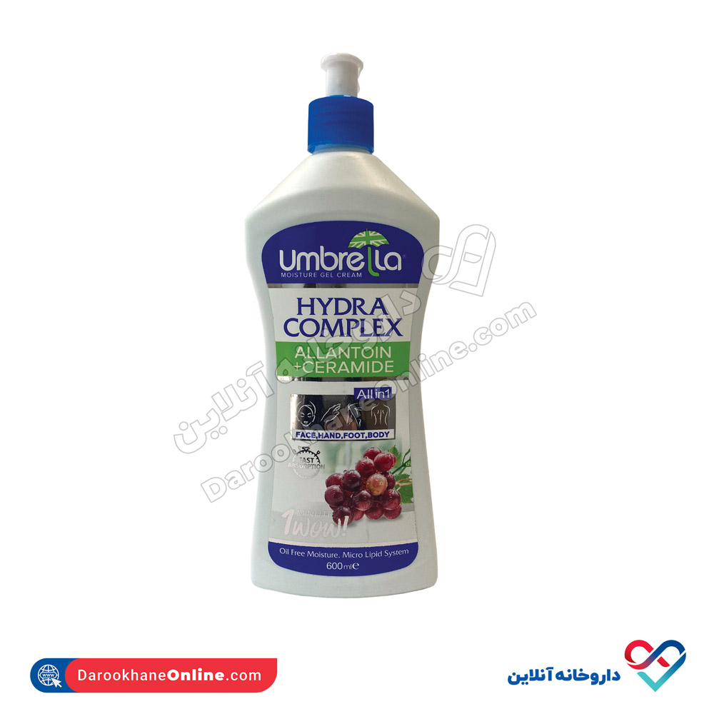 New-WatermarkVVCC.jpg کرم ژل مرطوب کننده آبرسان پمپی انگور آمبرلا 600 میل - Image 1