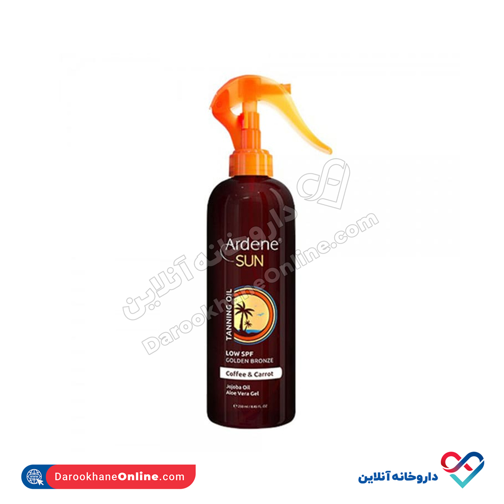 ardene-sun-tanning-oil-wIith-coffe-and-carrot-250ML-1.jpg روغن آفتاب برنزه کننده حاوی هویج و قهوه آردن 250 میل - Image 1