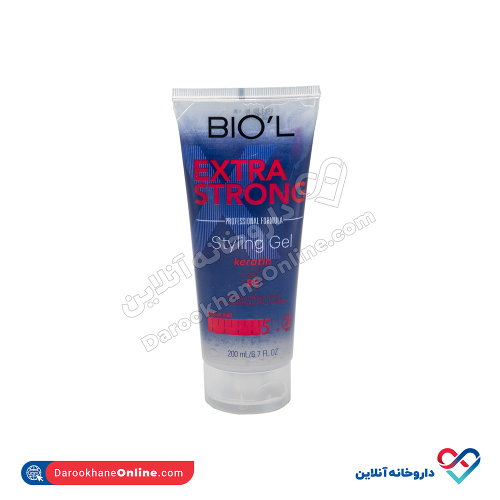 biol-extra-strong-styling-gel-keratin-medium-hold-1.jpg ژل موی سر با قدرت نگهدارندگی بسیار بالا بیول 200 میل - Image 1