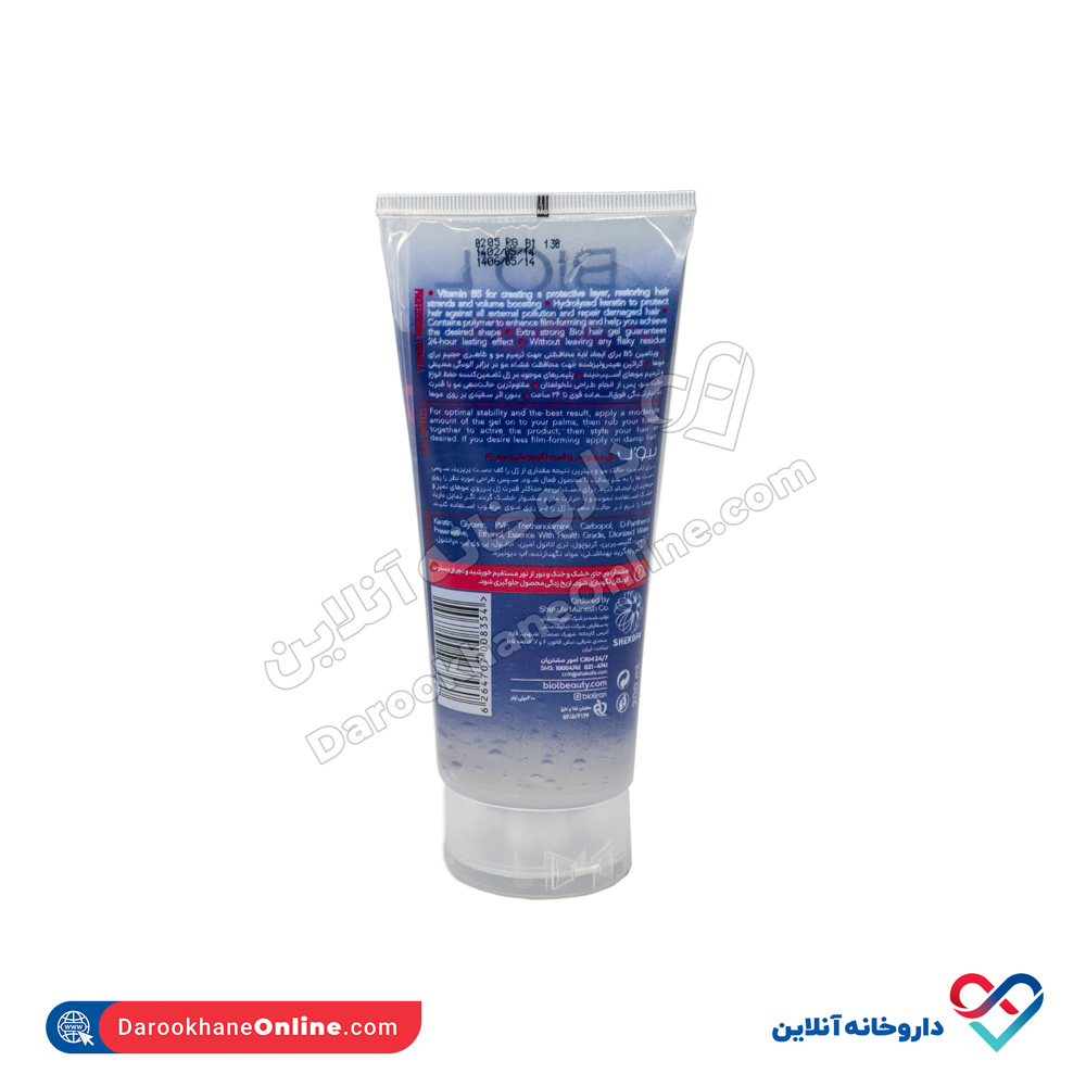 biol-extra-strong-styling-gel-keratin-medium-hold-2.jpg ژل موی سر با قدرت نگهدارندگی بسیار بالا بیول 200 میل - Image 2