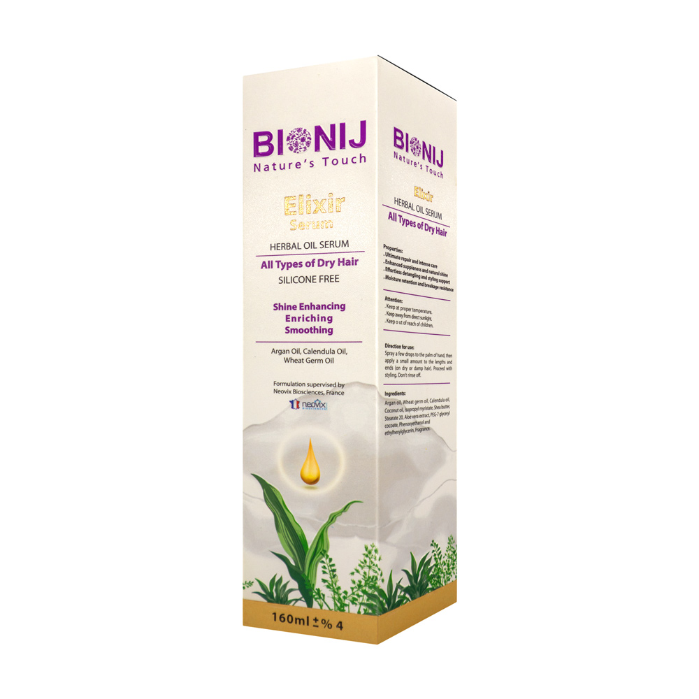 elexir-herbal-oil-serum-for-dry-hair-bionij-1.jpg سرم مو گیاهی مناسب موهای خشک الگزیر بیونیج ۱۶۰ میل - Image 1