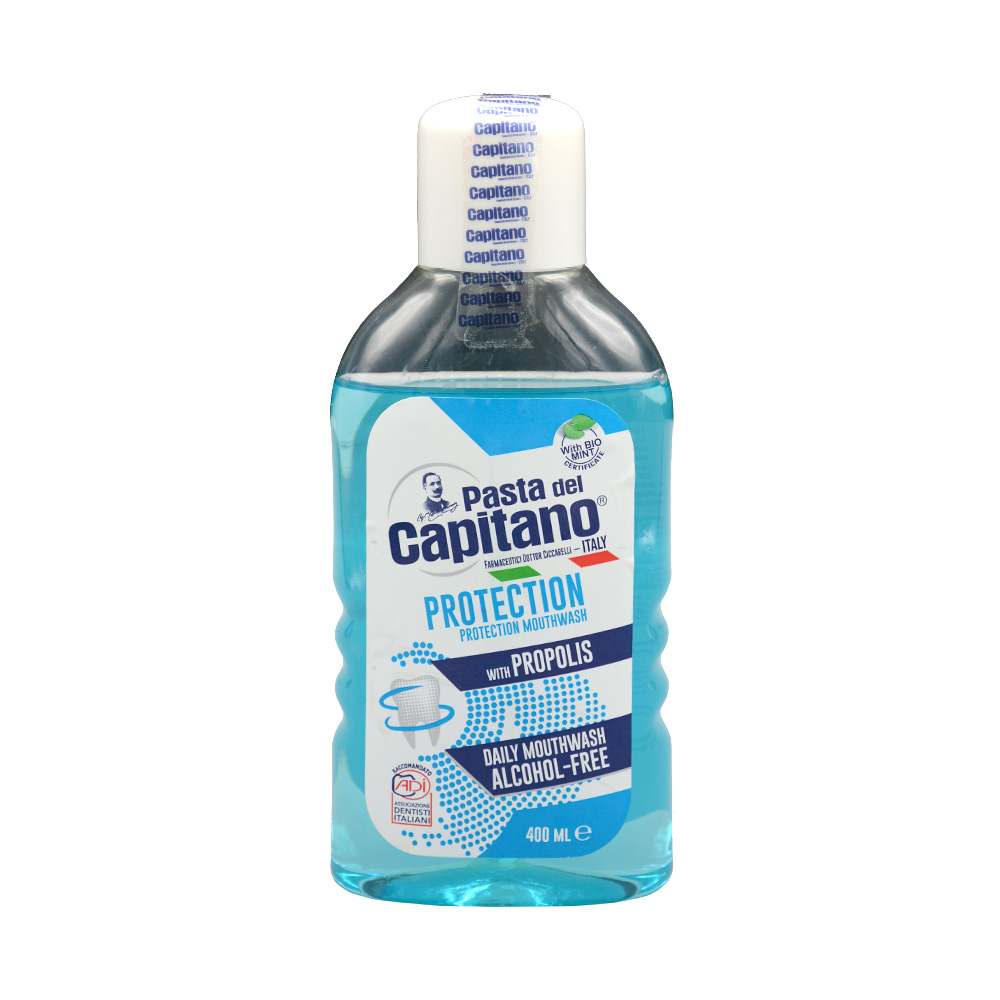 protection-mouthwash-with-propolis-pasta-del-capitano-1.jpg دهانشویه محافظ دندان پروتکشن پاستا دل کاپیتانو 400 میل - Image 1