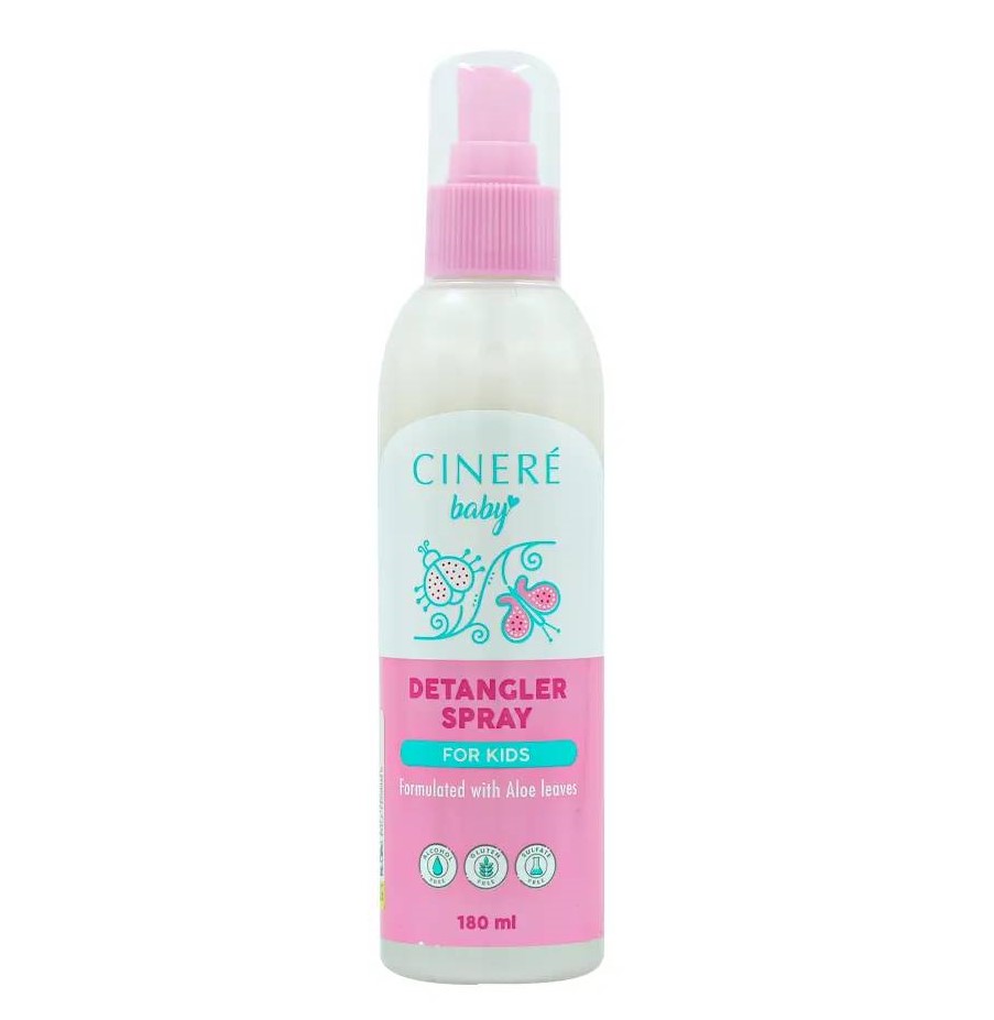 Cinere-Detangler-Spray-For-Kids-180-ml.jpg اسپری نرم کننده و باز کننده گره مو سینره 180 میل - Image 1