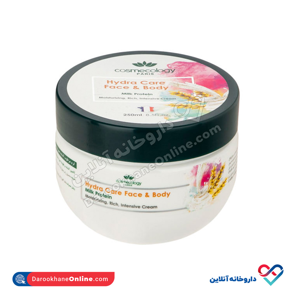 cosmecology-milk-protein-face-and-body-cream1.jpg کرم صورت و بدن پروتئین شیر کاسمکولوژی 250 میل - Image 1