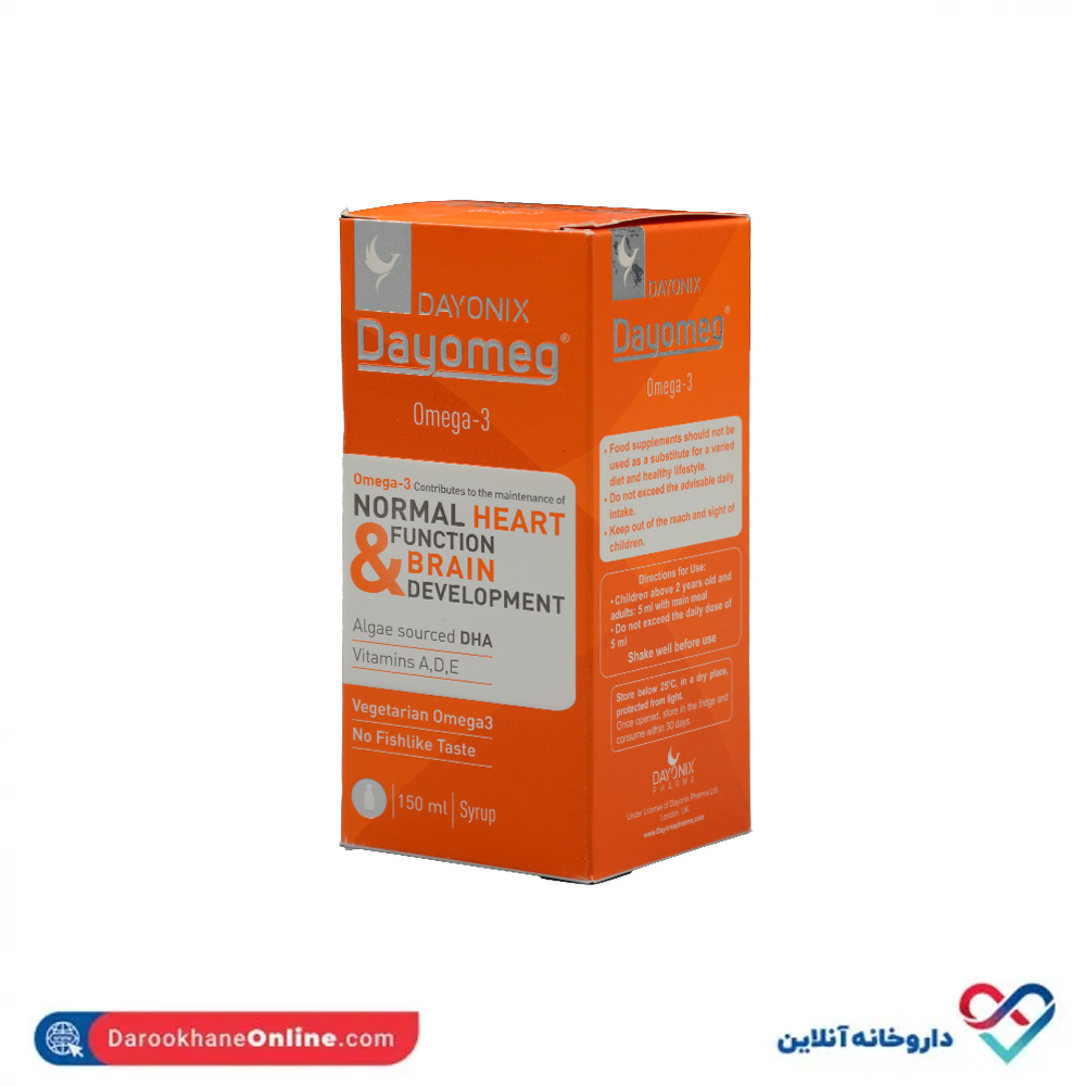 dayonix-dayomeg-syrup-1.jpg محلول خوراکی دیومگ دایونیکس 150 میلی - Image 1
