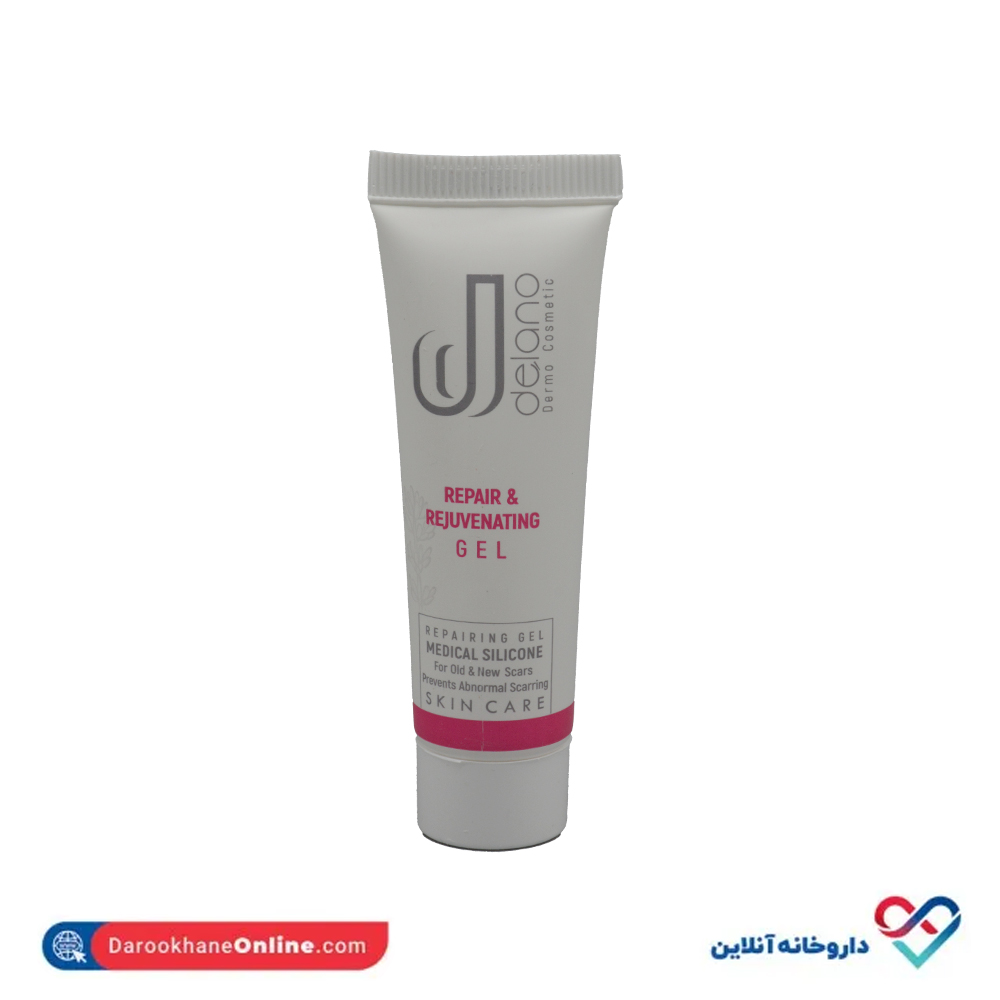repair-and-rejuvenating-gel-for-old-new-scars-delano-2.jpg ژل ترمیم کننده پوست دلانو ۳۰ میل - Image 2
