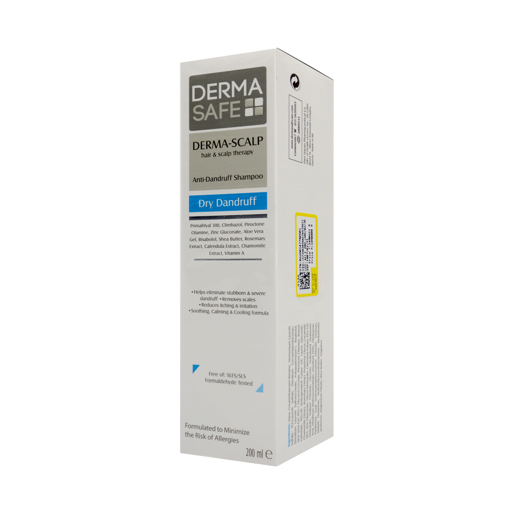 dermasafe-hair-scalp-therapy-anti-dandruff-shampoo-200-ml-1.jpg شامپو ضد شوره درمااسکالپ پوست خشک درماسیف 200 میل - Image 1