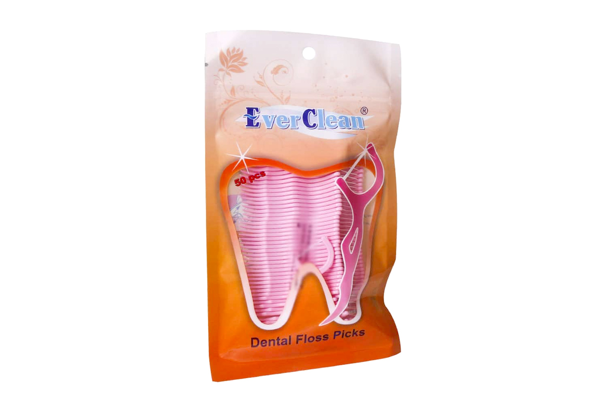 dental-floss-picks-everclean-50pcs-1.jpg نخ دندان کمانی اورکلین 50 عددی - Image 1