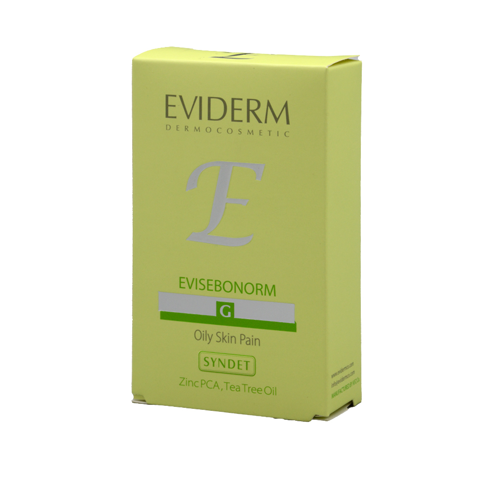 evisebonorm-oily-skin-pain-eviderm-1.jpg پن پاک کننده پوست چرب اوی سبونورم اویدرم 100 گرم - Image 1