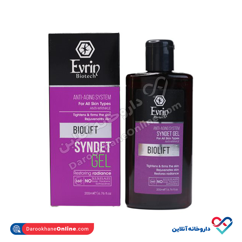 Evrin-Biotech-Biolift-Syndet-Gel-1.jpg ژل شستشوی ضد چروک صورت اورین 200 میل - Image 1