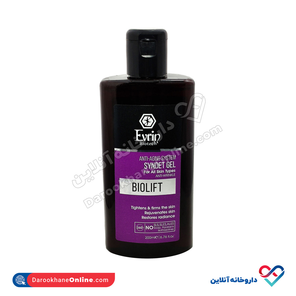Evrin-Biotech-Biolift-Syndet-Gel-2.jpg ژل شستشوی ضد چروک صورت اورین 200 میل - Image 2