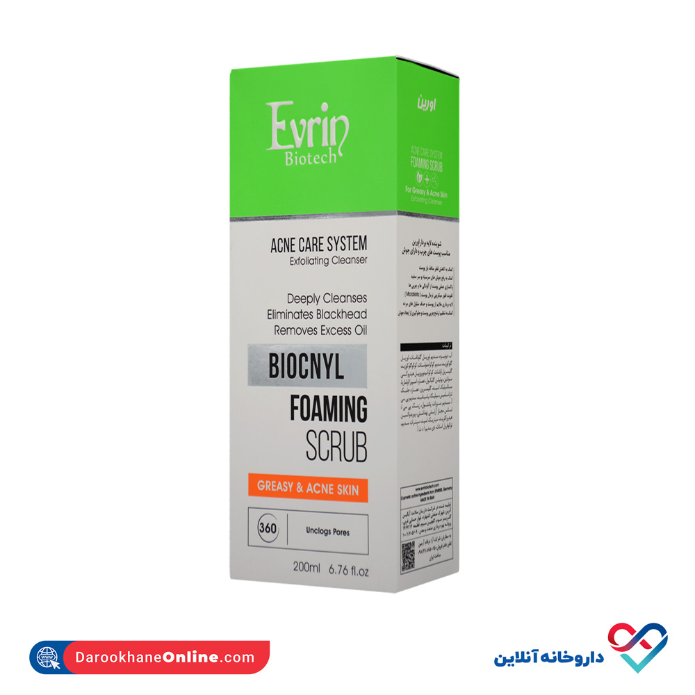 evrin-biotech-biocnyl-anti-acne-gel-1.jpg ژل شوینده لایه بردار اورین 200 میل - Image 1