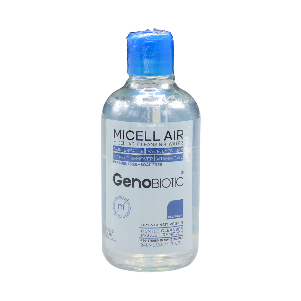 genobiotic-micellar-cleansing-water-dry-sensitive-skin-1.jpg میسلار واتر ژنوبایوتیک پوست خشک و حساس 240 میل - Image 1