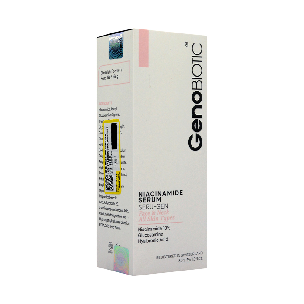 niacinamide-serum-face-neck-genobiotic-2.jpg سرم نیاسینامید صورت و گردن ژنوبایوتیک 30 میل - Image 2
